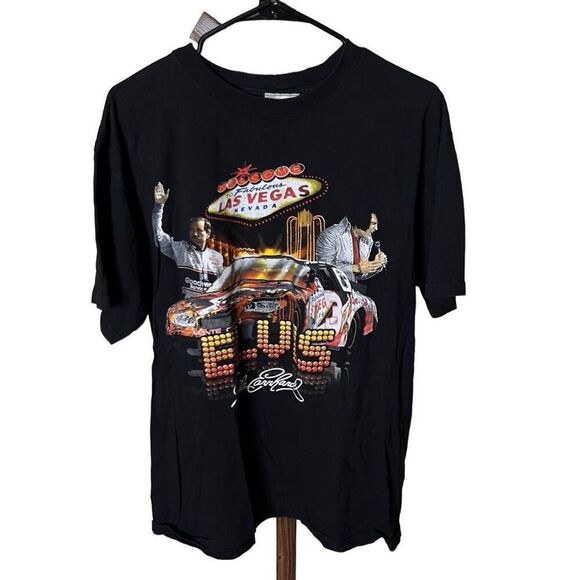 VTG NASCAR Dale Earnhardt Elvis Presley Las Vegas T Shirt Large - Picture 1 of 6